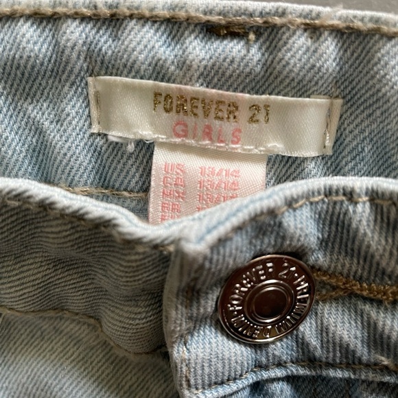 Forever 21 girl, light blue denim distressed skirt - Picture 3 of 5